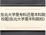 东北大学是专科还是本科院校呢(东北大学是本科院校)