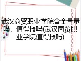 武汉商贸职业学院含金量量吗，值得报吗(武汉商贸职业学院值得报吗)