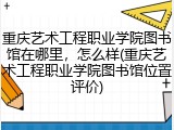 重庆艺术工程职业学院图书馆在哪里，怎么样(重庆艺术工程职业学院图书馆位置评价)
