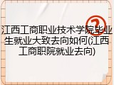 江西工商职业技术学院毕业生就业大致去向如何(江西工商职院就业去向)