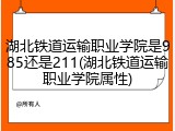 湖北铁道运输职业学院是985还是211(湖北铁道运输职业学院属性)