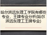 哈尔滨远东理工学院有哪些专业，王牌专业分析(哈尔滨远东理工王牌专业)