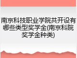 南京科技职业学院共开设有哪些类型奖学金(南京科院奖学金种类)