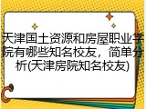 天津国土资源和房屋职业学院有哪些知名校友，简单分析(天津房院知名校友)