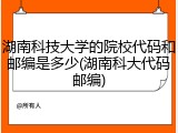 湖南科技大学的院校代码和邮编是多少(湖南科大代码邮编)