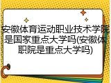 安徽体育运动职业技术学院是国家重点大学吗(安徽体职院是重点大学吗)
