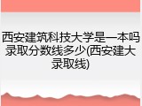 西安建筑科技大学是一本吗录取分数线多少(西安建大录取线)