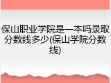 保山职业学院是一本吗录取分数线多少(保山学院分数线)