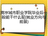 南京城市职业学院毕业后一般能干什么呢(就业方向与前景)
