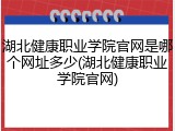 湖北健康职业学院官网是哪个网址多少(湖北健康职业学院官网)