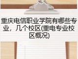 重庆电信职业学院有哪些专业，几个校区(重电专业校区概况)