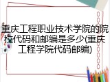重庆工程职业技术学院的院校代码和邮编是多少(重庆工程学院代码邮编)