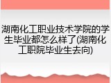 湖南化工职业技术学院的学生毕业都怎么样了(湖南化工职院毕业生去向)