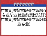 广东司法警官职业学院哪个专业毕业就业前景比较好(广东司法警官职业学院好就业专业)