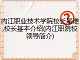 内江职业技术学院校长是谁,校长基本介绍(内江职院校领导简介)