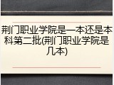 荆门职业学院是一本还是本科第二批(荆门职业学院是几本)