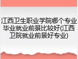 江西卫生职业学院哪个专业毕业就业前景比较好(江西卫院就业前景好专业)