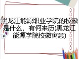 黑龙江能源职业学院的校徽是什么，有何来历(黑龙江能源学院校徽寓意)