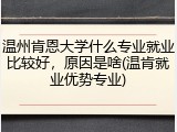 温州肯恩大学什么专业就业比较好，原因是啥(温肯就业优势专业)