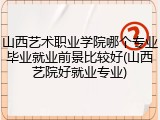 山西艺术职业学院哪个专业毕业就业前景比较好(山西艺院好就业专业)