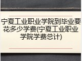 宁夏工业职业学院到毕业要花多少学费(宁夏工业职业学院学费总计)