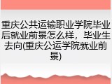重庆公共运输职业学院毕业后就业前景怎么样，毕业生去向(重庆公运学院就业前景)