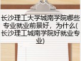 长沙理工大学城南学院哪些专业就业前景好，为什么(长沙理工城南学院好就业专业)