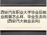 西安汽车职业大学毕业后就业前景怎么样，毕业生去向(西安汽大就业去向)