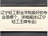 辽宁轻工职业学院最好的专业是哪个，详细阐述(辽宁轻工王牌专业)