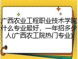广西农业工程职业技术学院什么专业最好，一年招多少人(广西农工院热门专业)