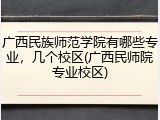 广西民族师范学院有哪些专业，几个校区(广西民师院专业校区)