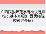 广西民族师范学院校长是谁,校长基本介绍(广西民师院校领导介绍)