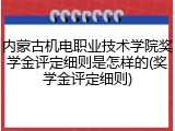 内蒙古机电职业技术学院奖学金评定细则是怎样的(奖学金评定细则)