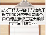 武汉工程大学邮电与信息工程学院最好的专业是哪个，详细阐述(武汉工程大学邮电学院王牌专业)