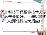 河北科技工程职业技术大学什么专业最好，一年招多少人(河北科技大招生)