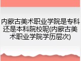 内蒙古美术职业学院是专科还是本科院校呢(内蒙古美术职业学院学历层次)