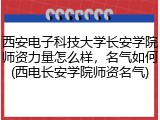 西安电子科技大学长安学院师资力量怎么样，名气如何(西电长安学院师资名气)
