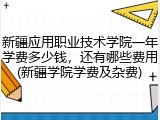 新疆应用职业技术学院一年学费多少钱，还有哪些费用(新疆学院学费及杂费)