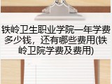 铁岭卫生职业学院一年学费多少钱，还有哪些费用(铁岭卫院学费及费用)