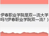 伊春职业学院是双一流大学吗?(伊春职业学院双一流？)