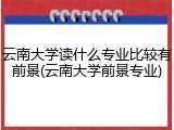云南大学读什么专业比较有前景(云南大学前景专业)