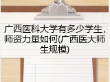 广西医科大学有多少学生，师资力量如何(广西医大师生规模)