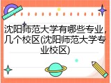 沈阳师范大学有哪些专业，几个校区(沈阳师范大学专业校区)