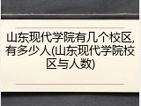 山东现代学院有几个校区,有多少人(山东现代学院校区与人数)