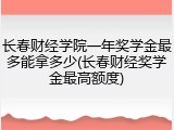 长春财经学院一年奖学金最多能拿多少(长春财经奖学金最高额度)