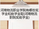 河南物流职业学院有哪些奖学金和助学金呢(河南物流职院奖助学金)