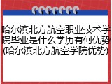 哈尔滨北方航空职业技术学院毕业是什么学历有何优势(哈尔滨北方航空学院优势)
