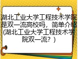 湖北工业大学工程技术学院是双一流高校吗，简单介绍(湖北工业大学工程技术学院双一流？)