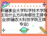新疆农业大学科学技术学院主攻什么方向有哪些王牌专业(新疆农大科技学院王牌专业)