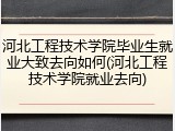 河北工程技术学院毕业生就业大致去向如何(河北工程技术学院就业去向)